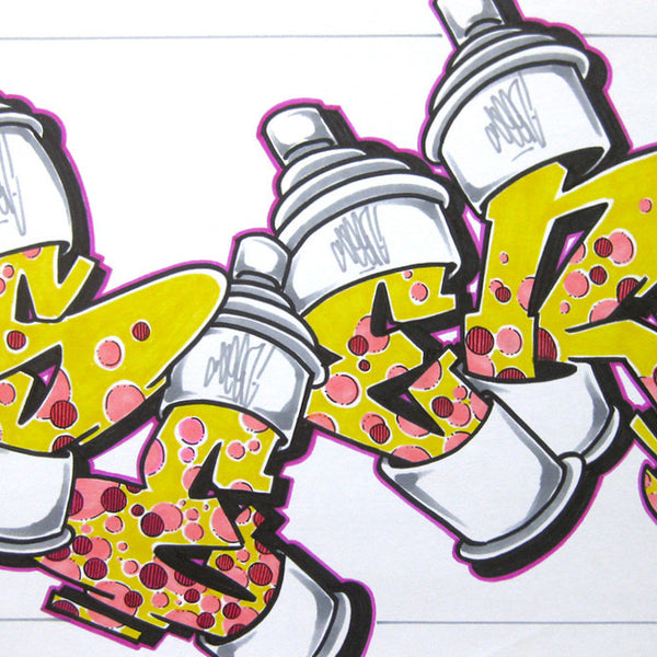 GRAFFITI ARTIST SEEN - Can #6- Drawing 11x17