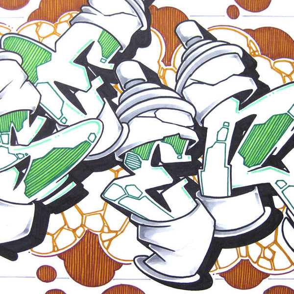 GRAFFITI ARTIST SEEN - Can #7- Drawing 11x17