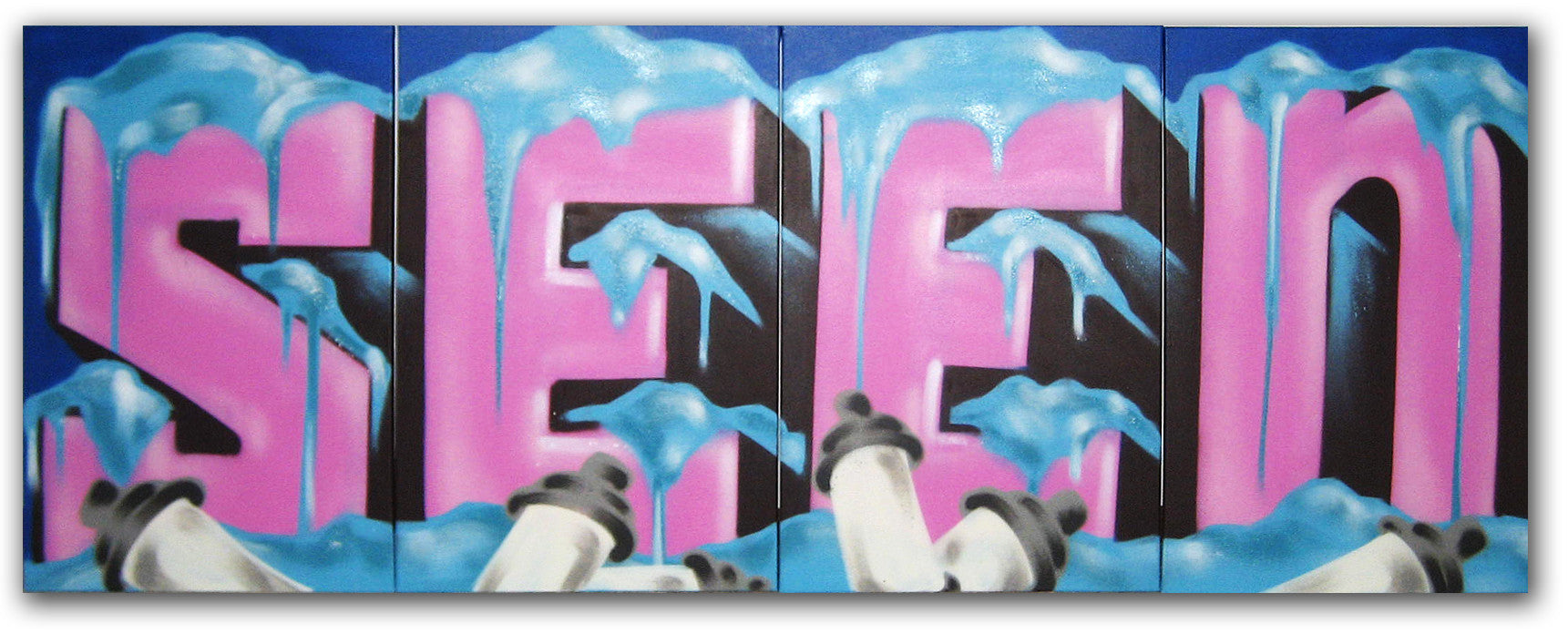 GRAFFITI ARTIST SEEN -  Frosted - Quadtych Painting