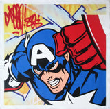 GRAFFITI ARTIST SEEN  -  "Captain America"  Aerosol on  Canvas
