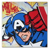 GRAFFITI ARTIST SEEN  -  "Captain America"  Aerosol on  Canvas
