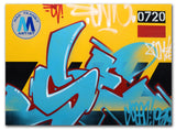 GRAFFITI ARTIST SEEN  -  "MTA Service Train"  Aerosol on  Canvas