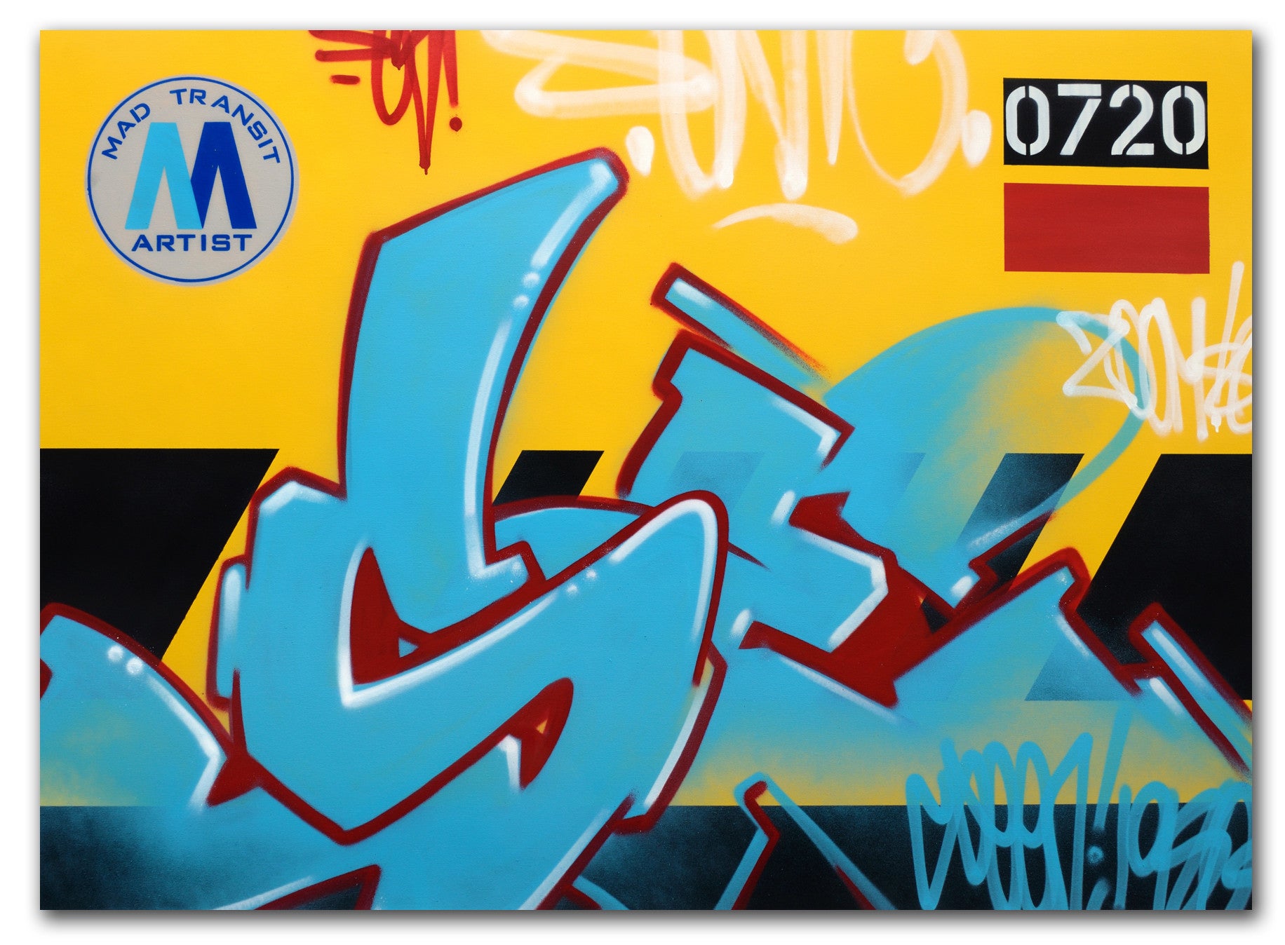 GRAFFITI ARTIST SEEN  -  "MTA Service Train"  Aerosol on  Canvas
