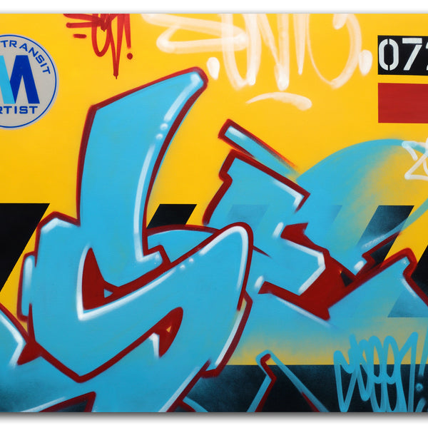 GRAFFITI ARTIST SEEN  -  "MTA Service Train"  Aerosol on  Canvas