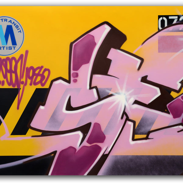 GRAFFITI ARTIST SEEN  -  "MTA Service Train"  Aerosol on  Canvas-