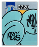 GRAFFITI ARTIST SEEN  -  "MTA Blue Bubble "  Aerosol on  Canvas