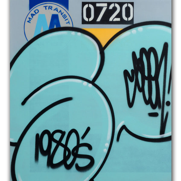 GRAFFITI ARTIST SEEN  -  "MTA Blue Bubble "  Aerosol on  Canvas