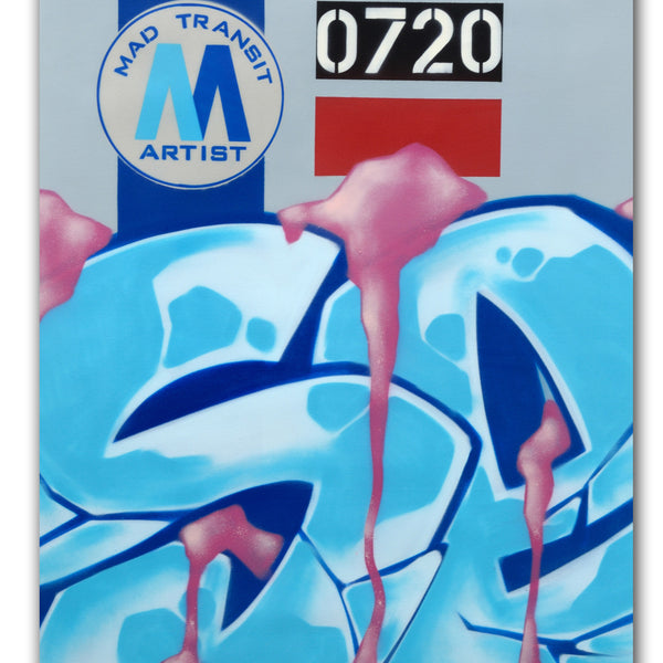 GRAFFITI ARTIST SEEN  -  "MTA "  Aerosol on  Canvas