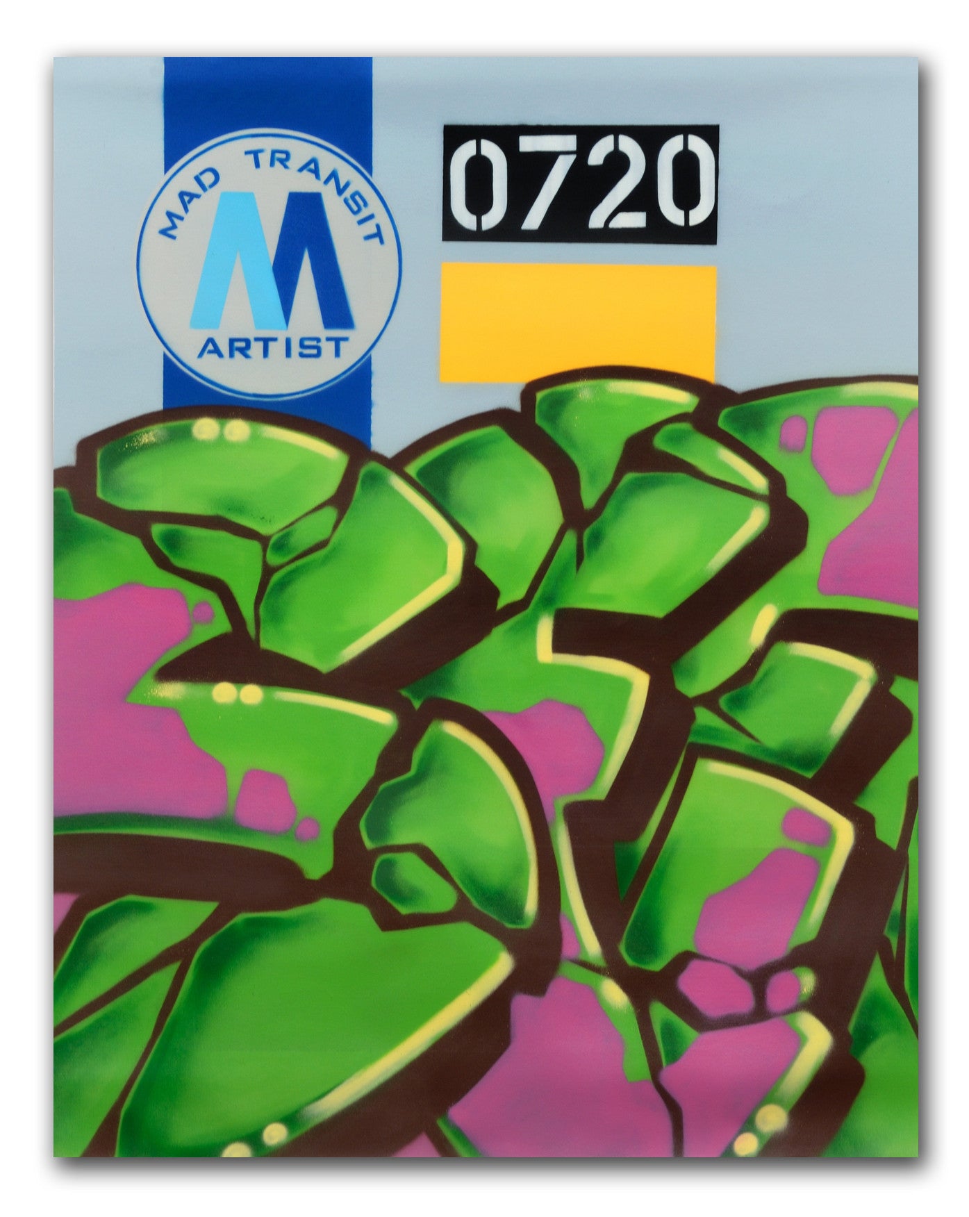 GRAFFITI ARTIST SEEN  -  "MTA "  Aerosol on  Canvas