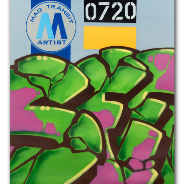 GRAFFITI ARTIST SEEN  -  "MTA "  Aerosol on  Canvas