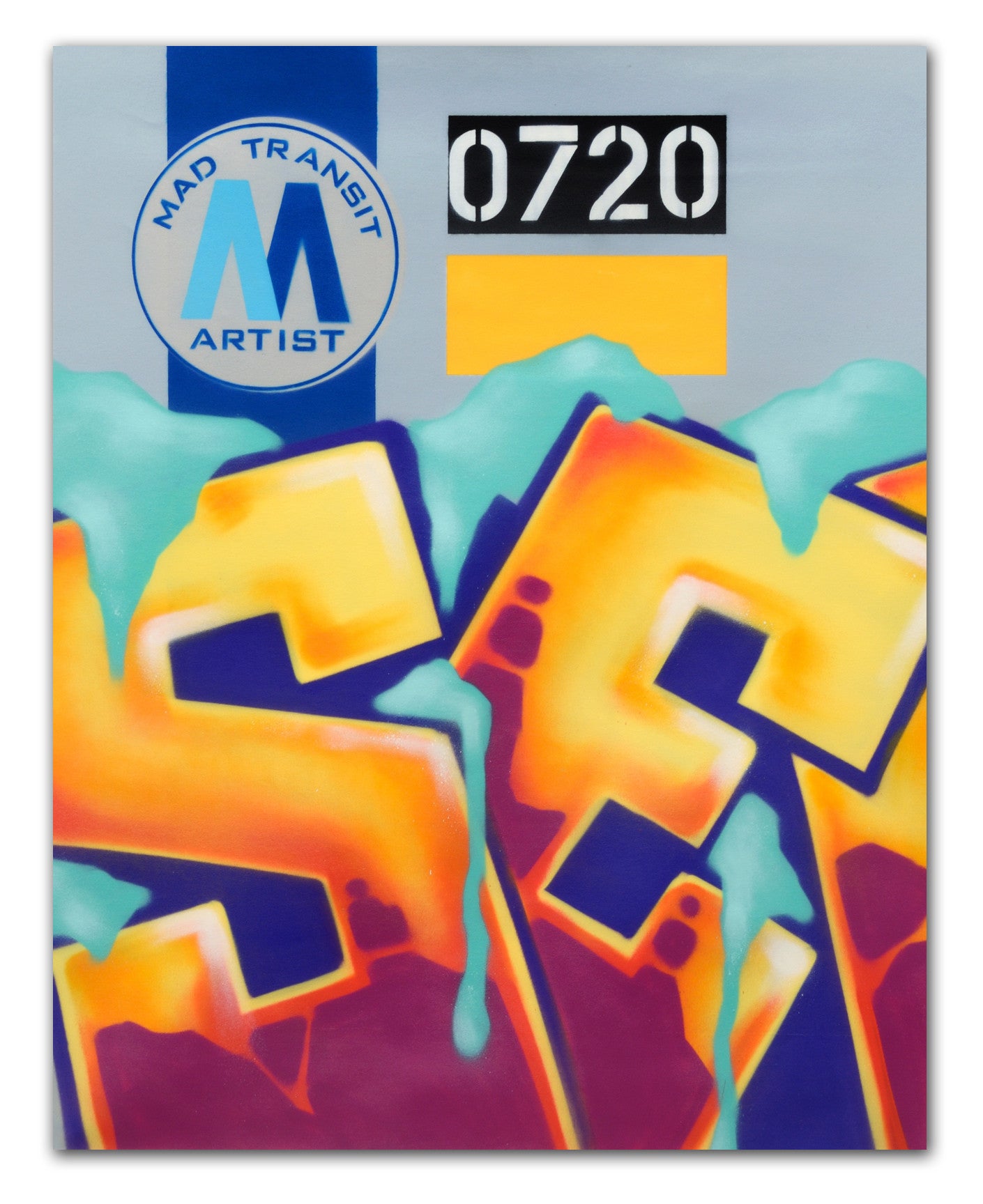 GRAFFITI ARTIST SEEN  -  "MTA Frosted Blockbuster"  Aerosol on  Canvas