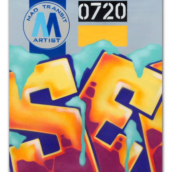 GRAFFITI ARTIST SEEN  -  "MTA Frosted Blockbuster"  Aerosol on  Canvas