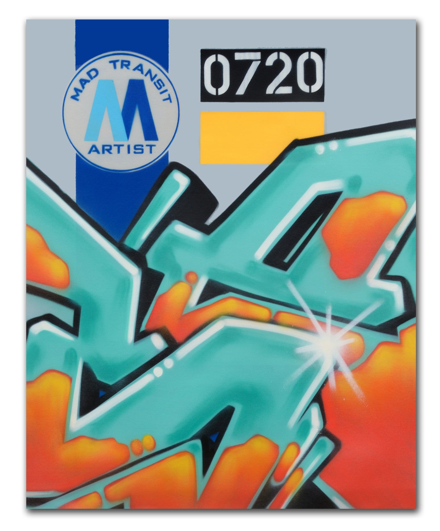 GRAFFITI ARTIST SEEN  -  "MTA"  Aerosol on  Canvas