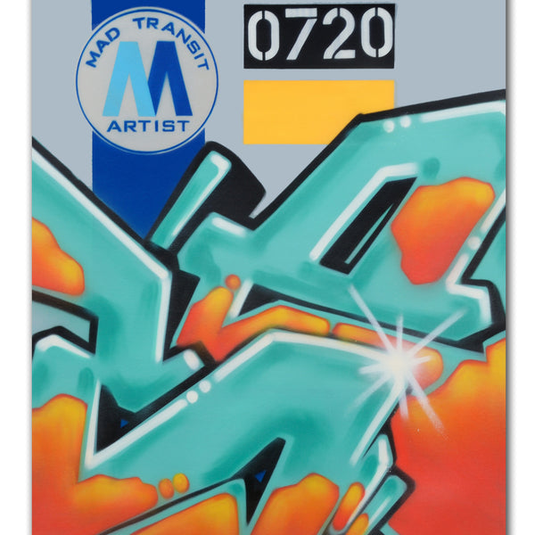 GRAFFITI ARTIST SEEN  -  "MTA"  Aerosol on  Canvas