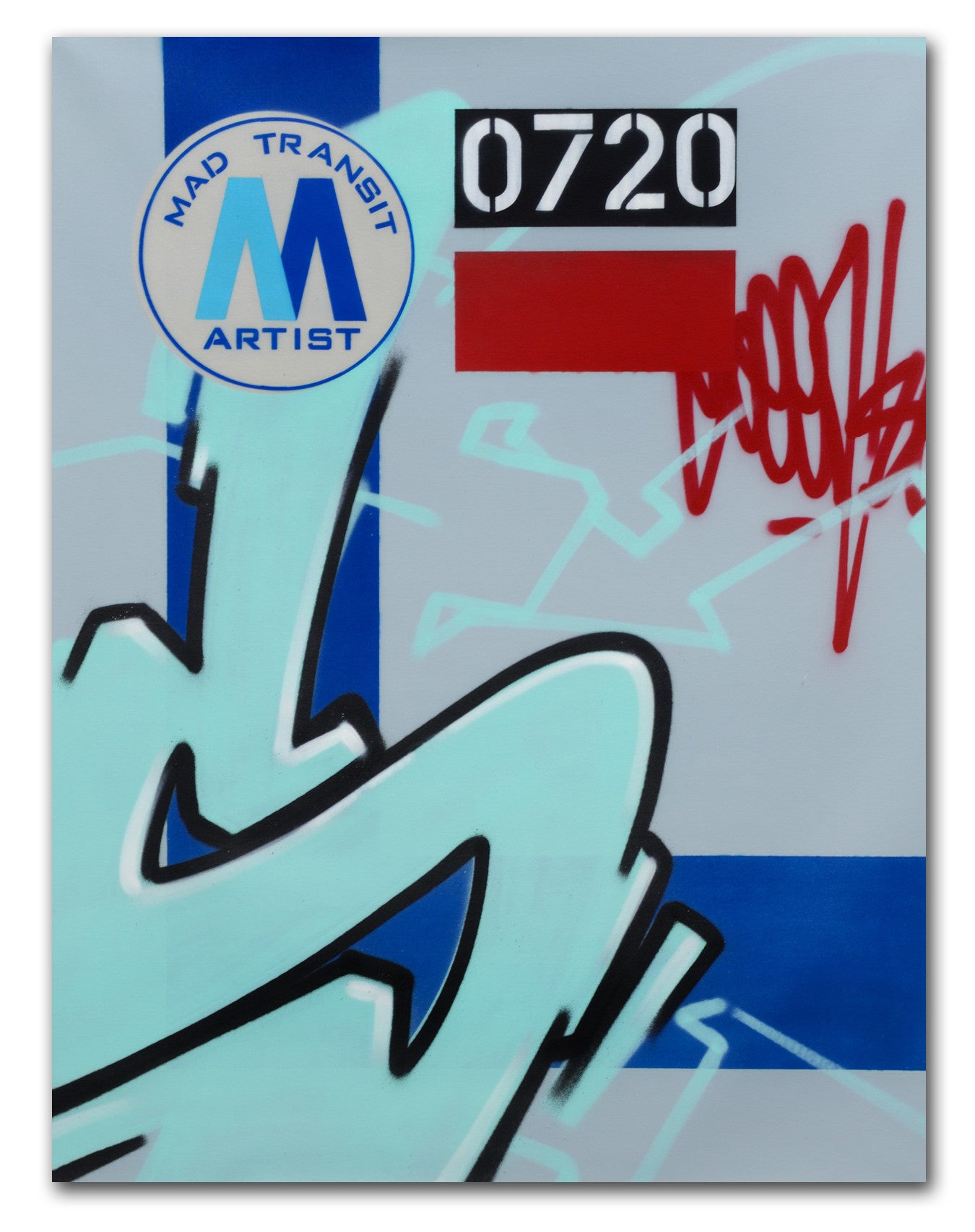GRAFFITI ARTIST SEEN  -  "MTA "  Aerosol on  Canvas