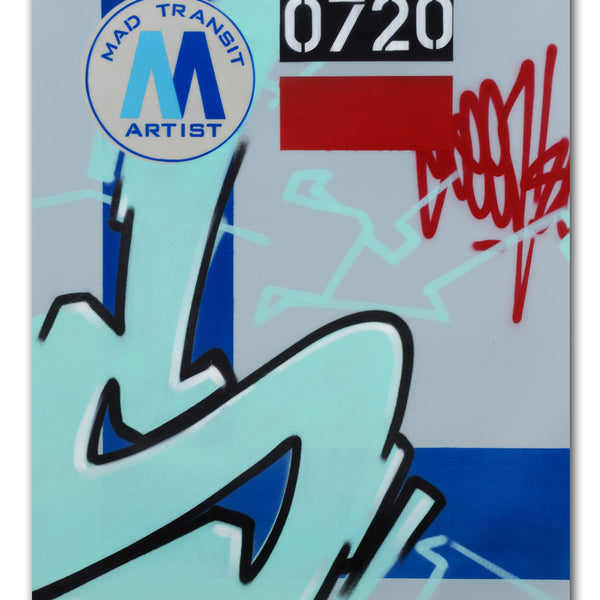 GRAFFITI ARTIST SEEN  -  "MTA "  Aerosol on  Canvas