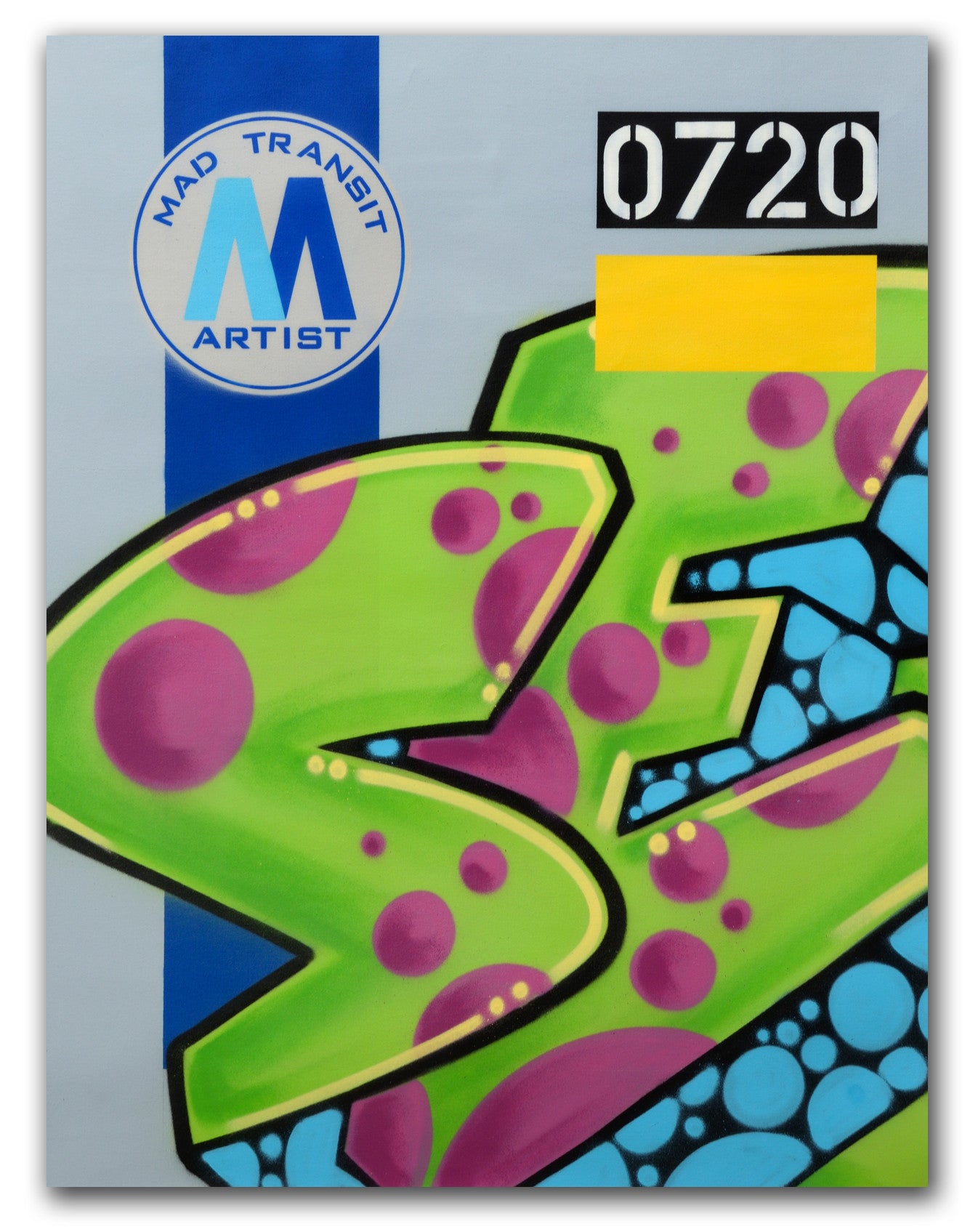 GRAFFITI ARTIST SEEN  -  "MTA"  Aerosol on  Canvas