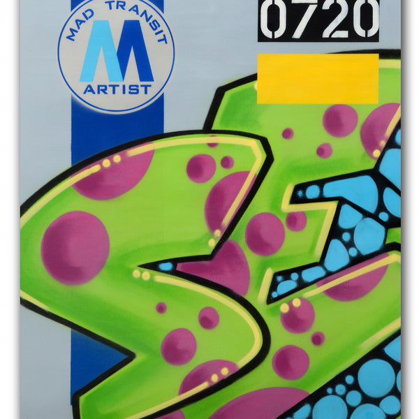 GRAFFITI ARTIST SEEN  -  "MTA"  Aerosol on  Canvas