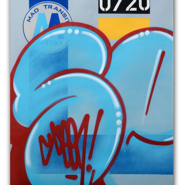 GRAFFITI ARTIST SEEN  -  "MTA Blue Bubble"  Aerosol on  Canvas