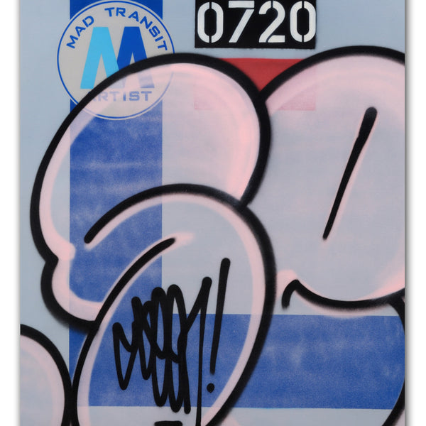 GRAFFITI ARTIST SEEN  -  "MTA Pink Bubble"  Aerosol on  Canvas