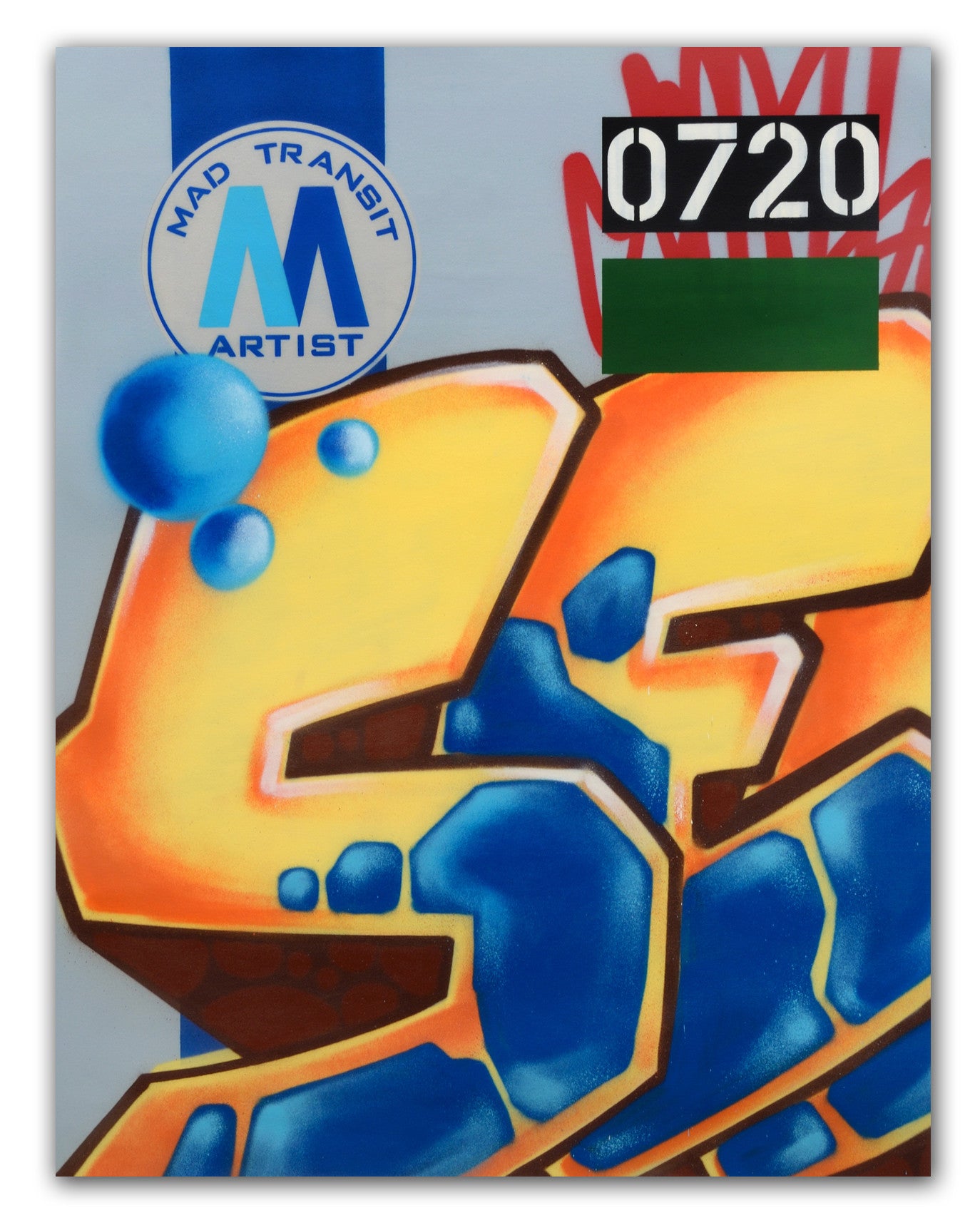 GRAFFITI ARTIST SEEN  -  "MTA"  Aerosol on  Canvas