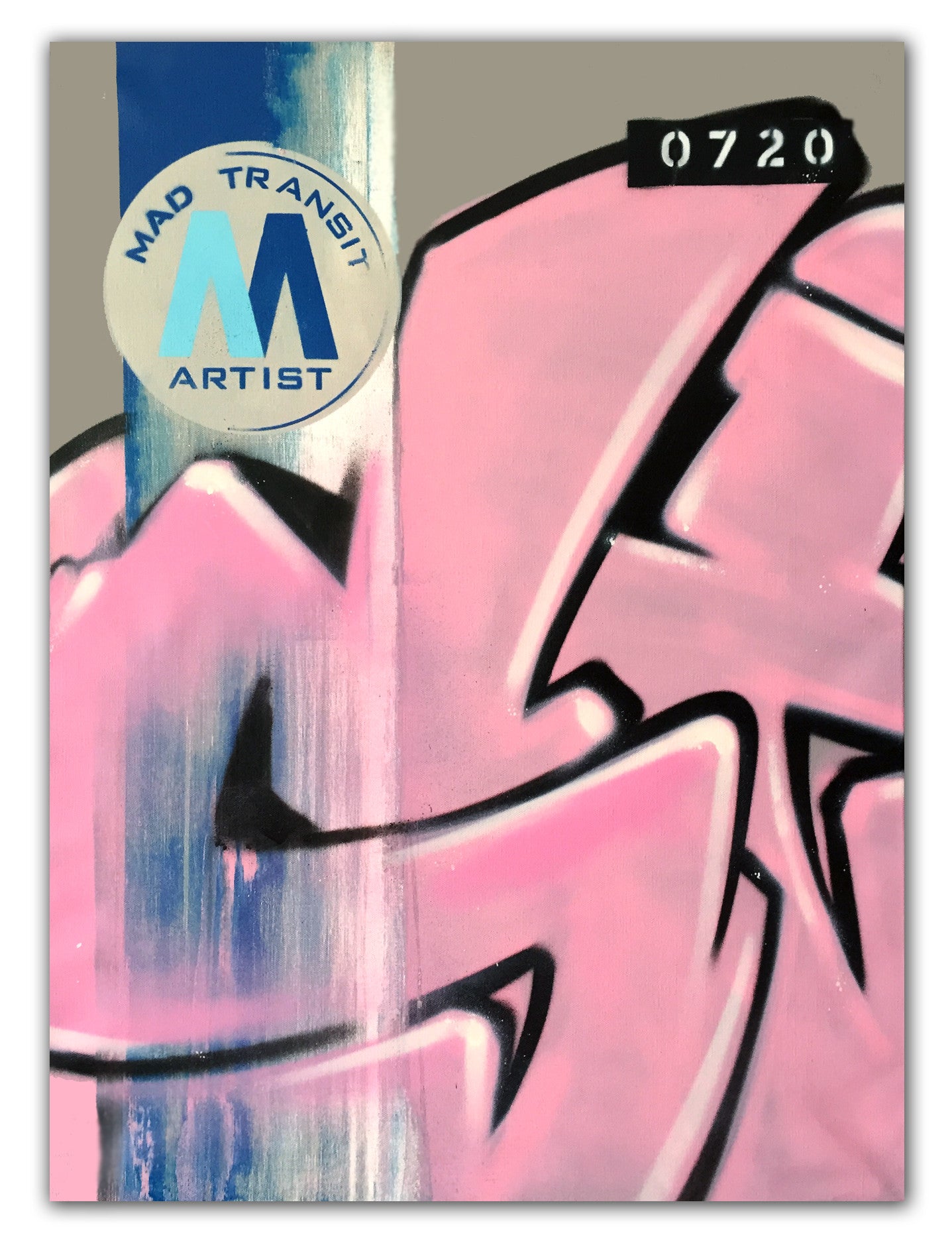 GRAFFITI ARTIST SEEN  -  "MTA - Stretched" 24x32"   Aerosol on Linen