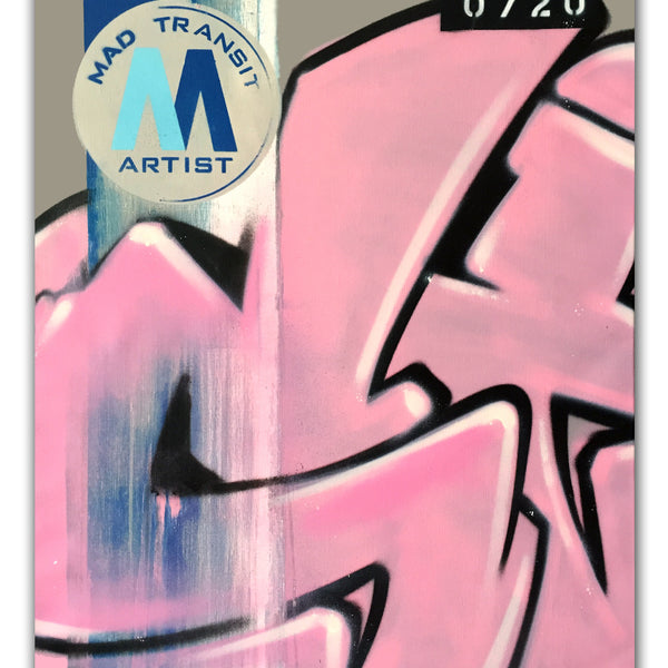 GRAFFITI ARTIST SEEN  -  "MTA - Stretched" 24x32"   Aerosol on Linen