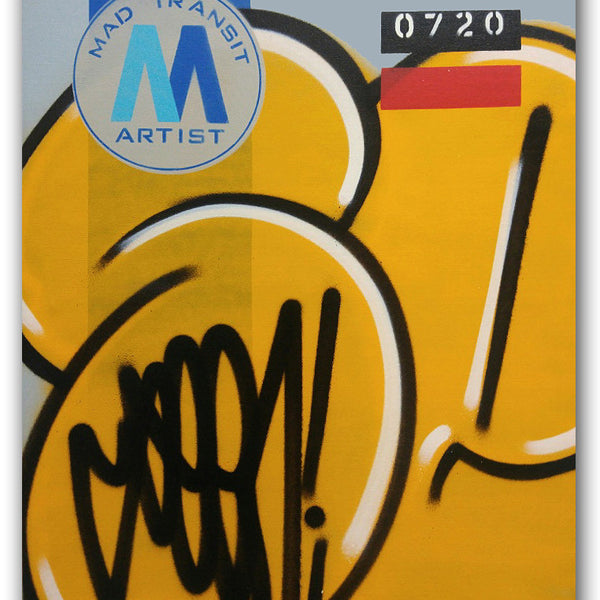 GRAFFITI ARTIST SEEN  -  "MTA - Stretched" 24x32"  Aerosol on  Linen