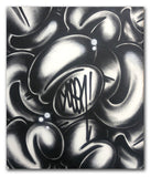 GRAFFITI ARTIST SEEN  -  "Multi Bubbles Black" -   Aerosol on  Canvas