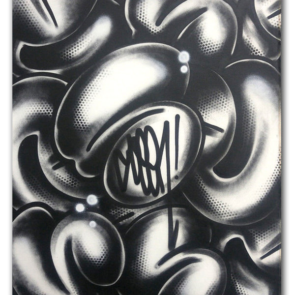 GRAFFITI ARTIST SEEN  -  "Multi Bubbles Black" -   Aerosol on  Canvas