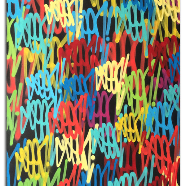 GRAFFITI ARTIST SEEN  -  "Multi Tags"  Aerosol on  Canvas