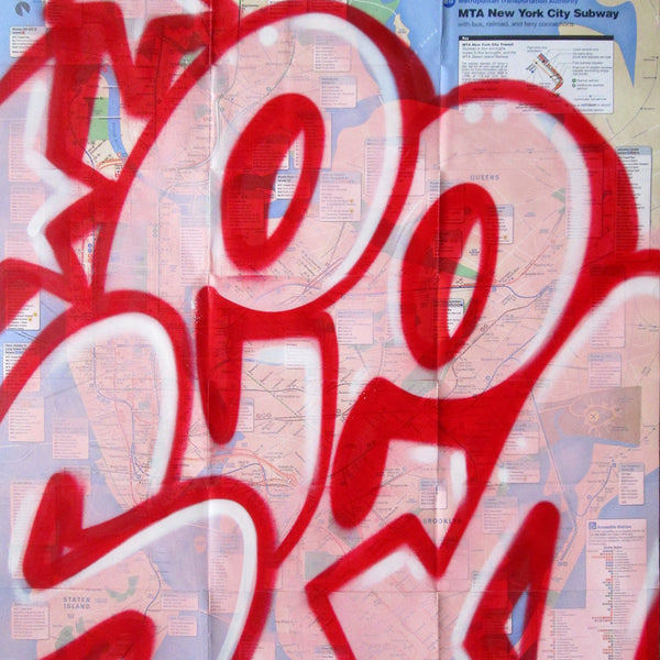 GRAFFITI ARTIST SEEN -  "Full SEEN Pink Bubble" NYC Map