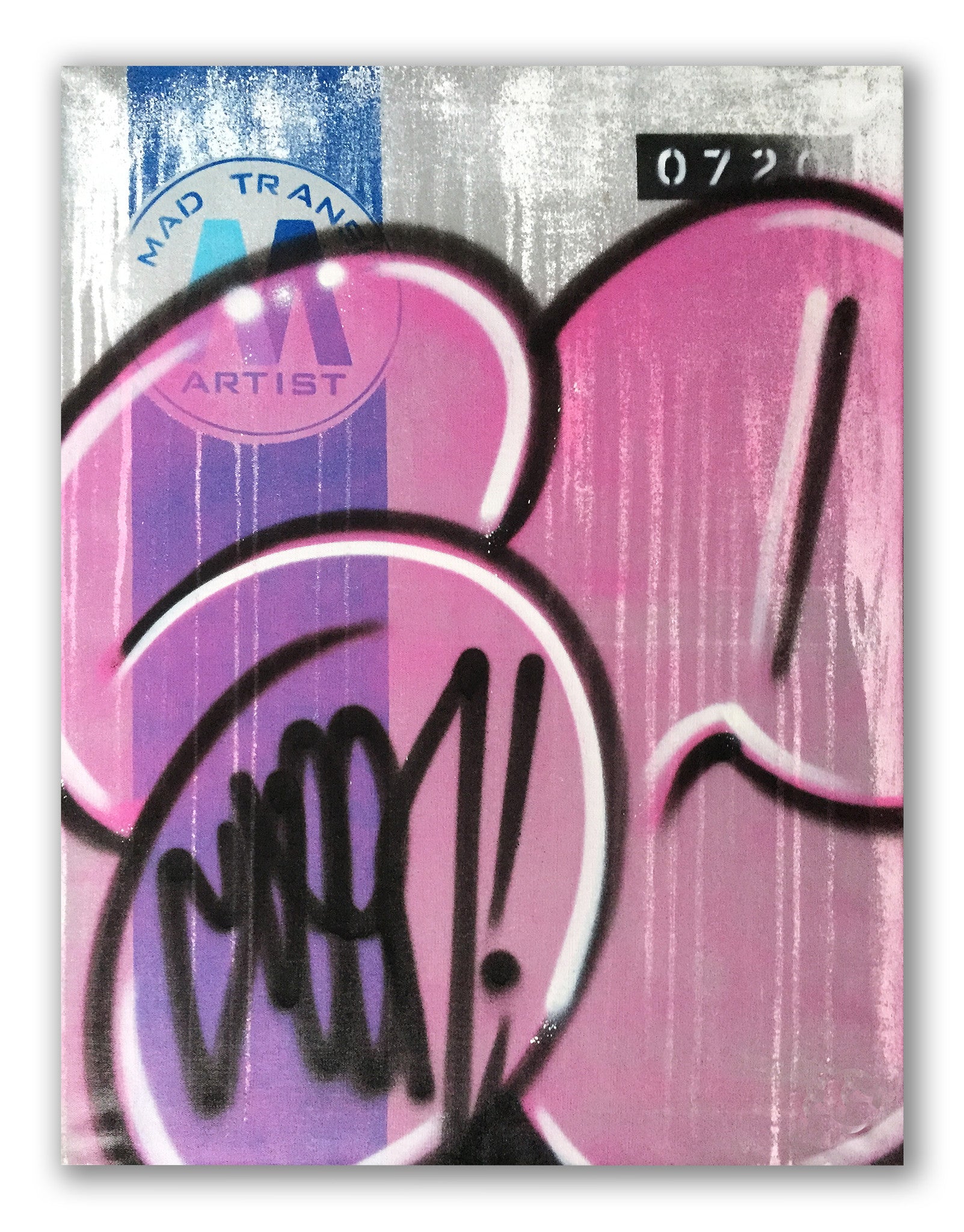 GRAFFITI ARTIST SEEN  -  "MTA - Stretched" 24x32"   Aerosol on Linen