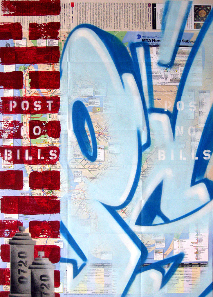 GRAFFITI ARTIST SEEN -  "Post No Bills- Psycho" NYC Map