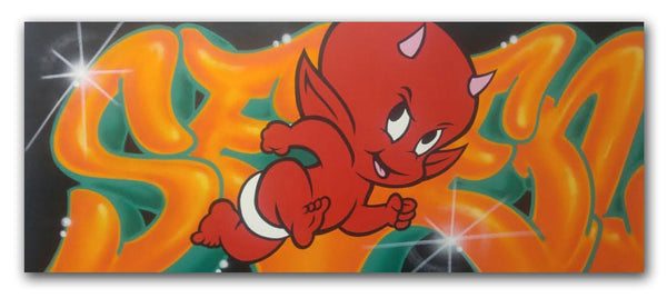 GRAFFITI ARTIST SEEN  -  "Hot Stuff"  Aerosol on  Canvas