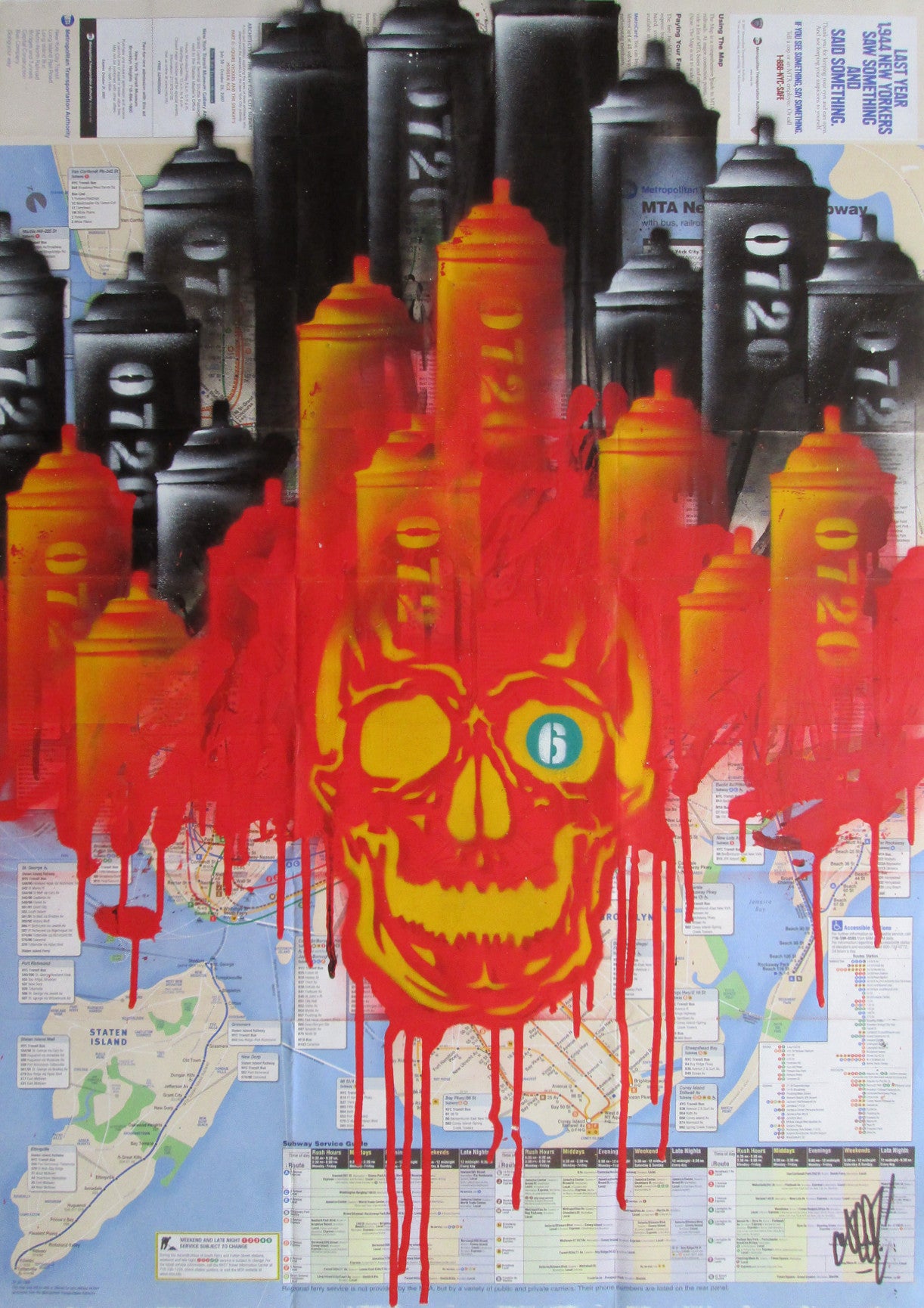 GRAFFITI ARTIST SEEN - "Red Skull 7" NYC Map