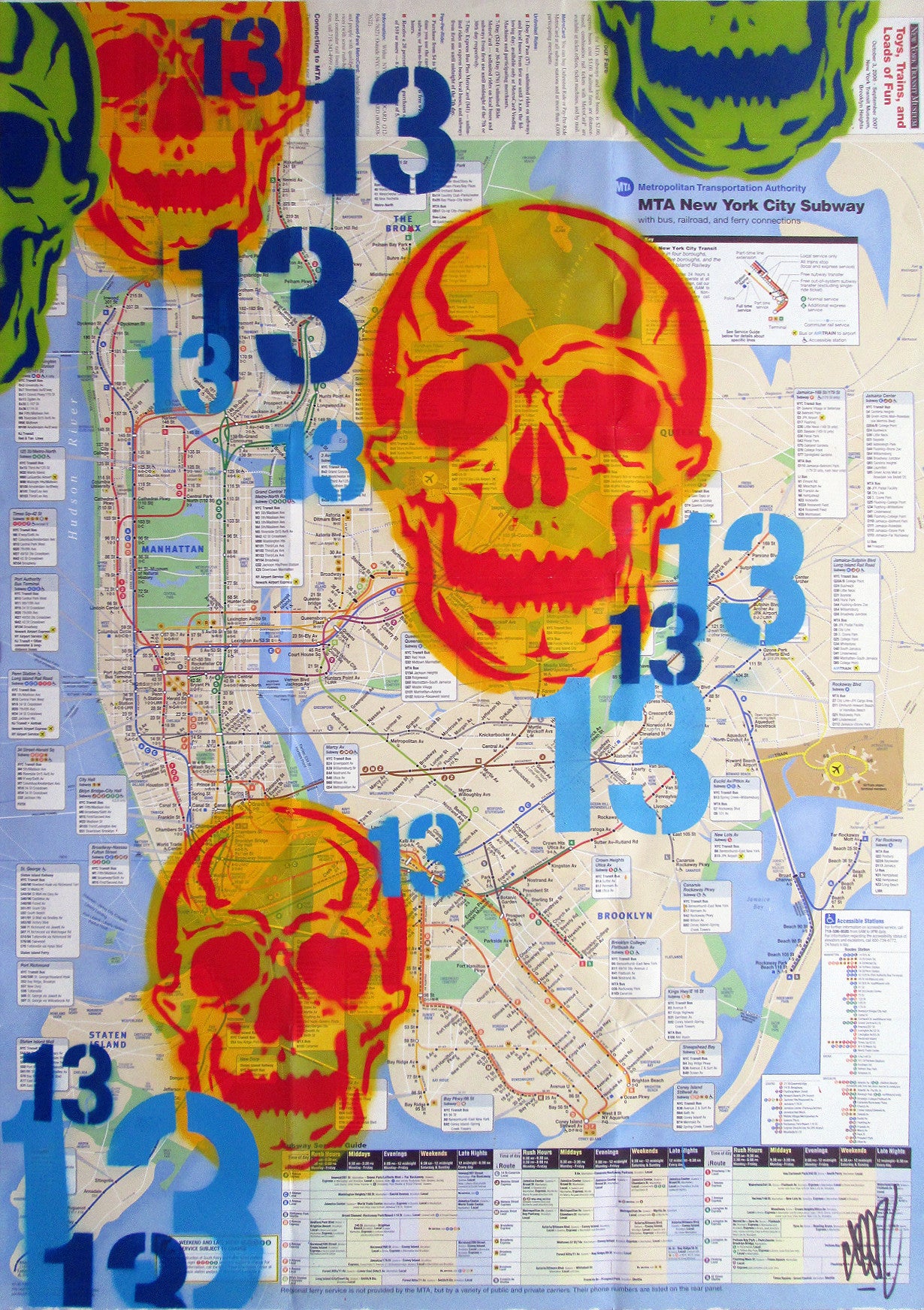 GRAFFITI ARTIST SEEN -  "Skull 13" NYC Map