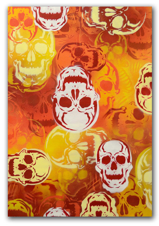 SEEN - "SKULLS (orange)" Painting