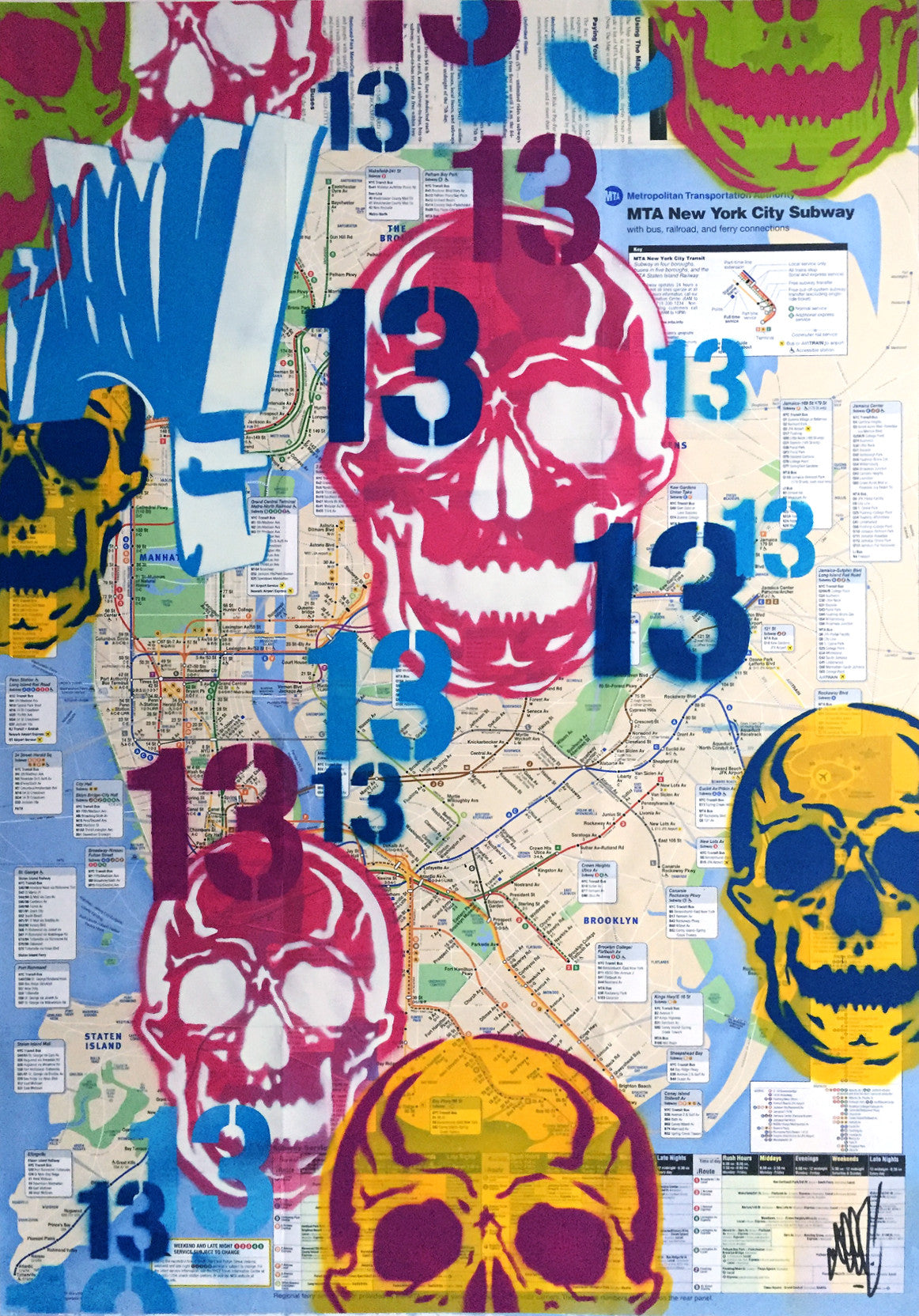 GRAFFITI ARTIST SEEN -  "Skull 15" NYC Map