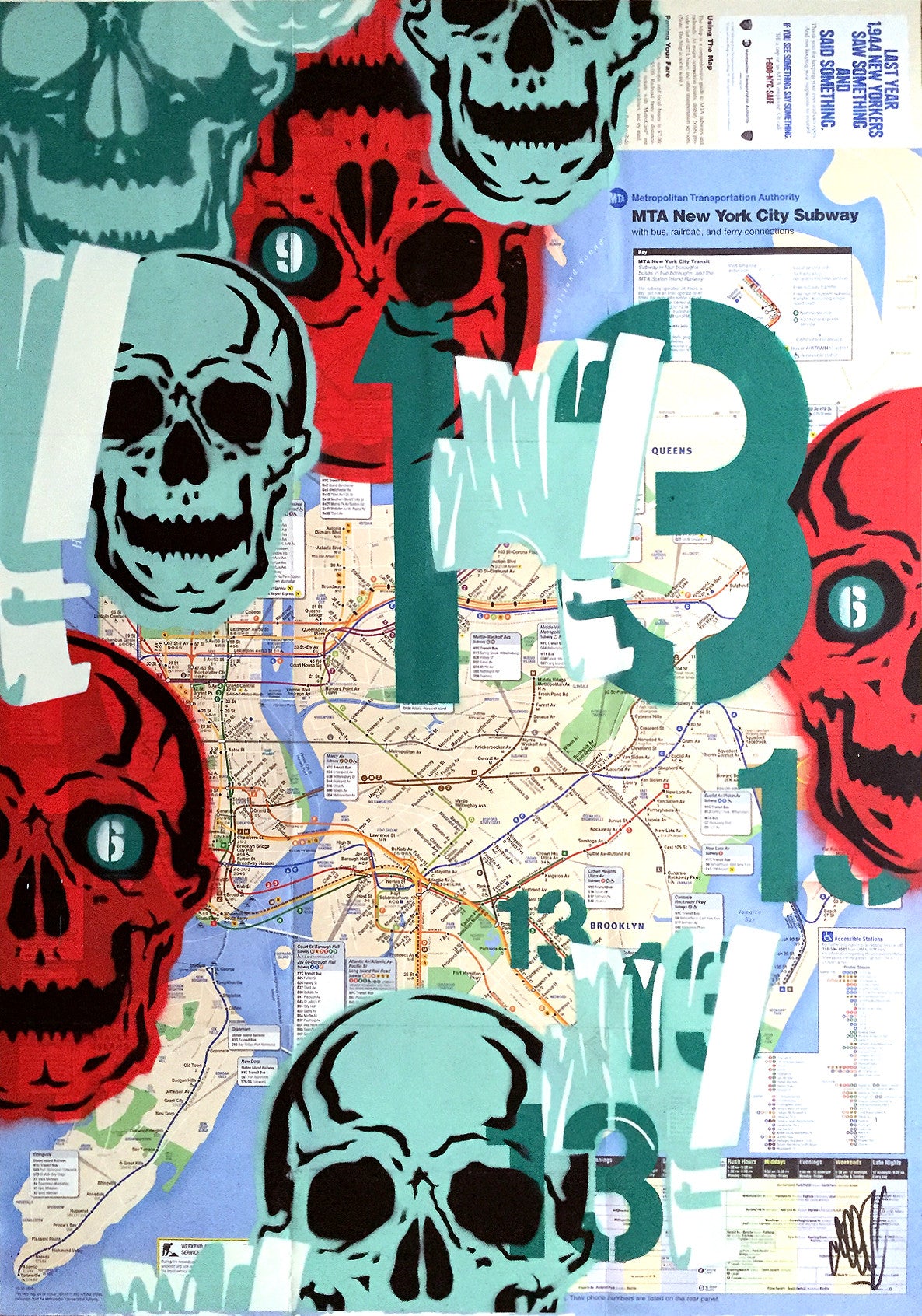 GRAFFITI ARTIST SEEN -  "Skull 12" NYC Map