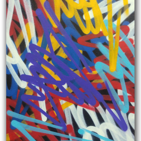 GRAFFITI ARTIST SEEN  -  "Multi Tags1 - Stretched"  Aerosol on  Linen