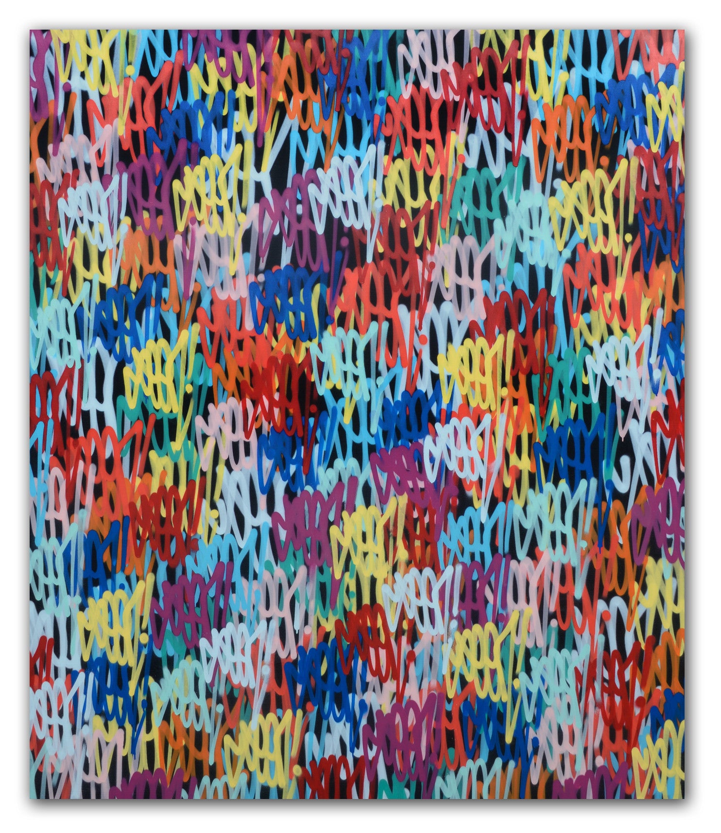 GRAFFITI ARTIST SEEN  -  "LARGE Tag painting"  Aerosol on  Canvas 84"x72