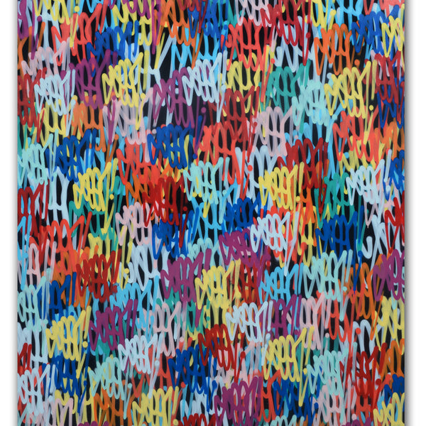 GRAFFITI ARTIST SEEN  -  "LARGE Tag painting"  Aerosol on  Canvas 84"x72