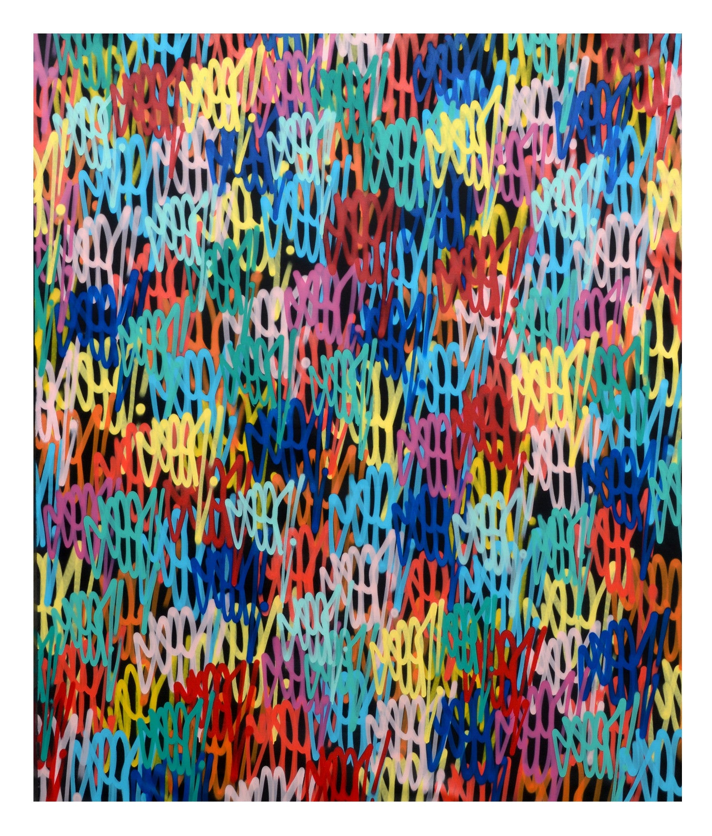 GRAFFITI ARTIST SEEN  -  "LARGE Tag painting"  Aerosol on  Canvas 84"x72