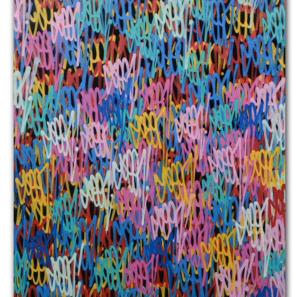 GRAFFITI ARTIST SEEN  -  "LARGE Tag painting"  Aerosol on  Canvas 84"x72