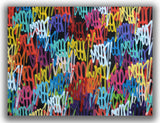 GRAFFITI ARTIST SEEN  -  "LARGE Tag painting"  Aerosol on  Canvas 54"x72"