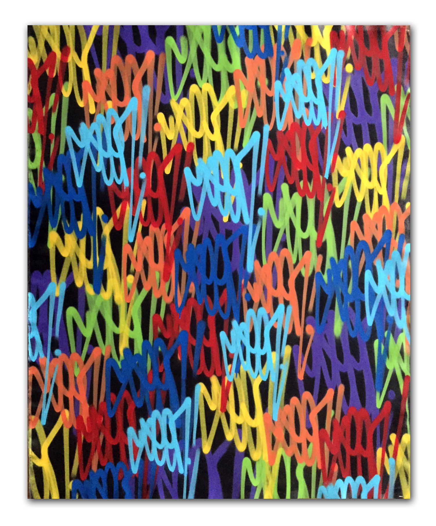 GRAFFITI ARTIST SEEN  -  " Tag painting"  Aerosol on  Canvas