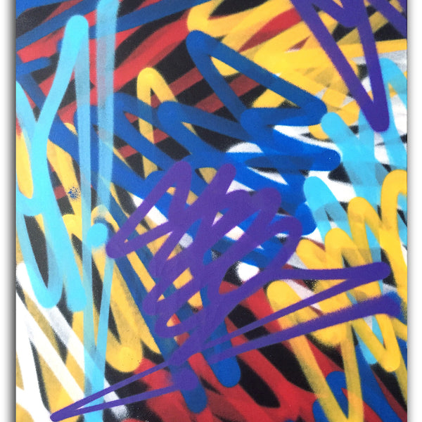 GRAFFITI ARTIST SEEN  -  "Multi Tags 11 - Stretched"  Aerosol on  Linen