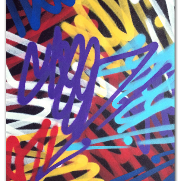 GRAFFITI ARTIST SEEN  -  "Multi Tags 12 - Stretched"  Aerosol on  Linen