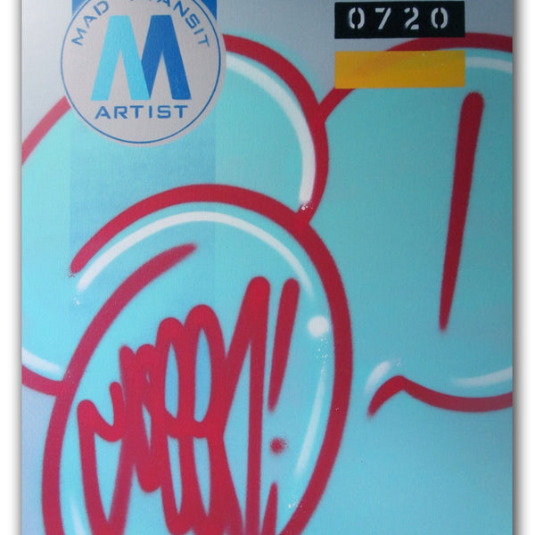 GRAFFITI ARTIST SEEN  -  "MTA - Stretched" 23.5x31.5"   Aerosol on Linen